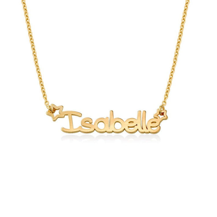 14K Gold Girls Name Necklace with Star