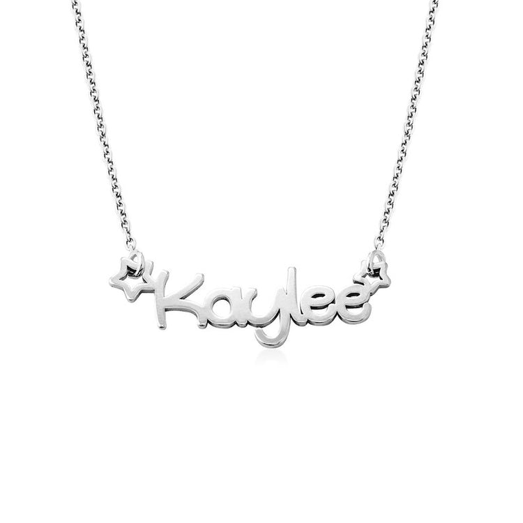 14K Gold Girls Name Necklace with Star