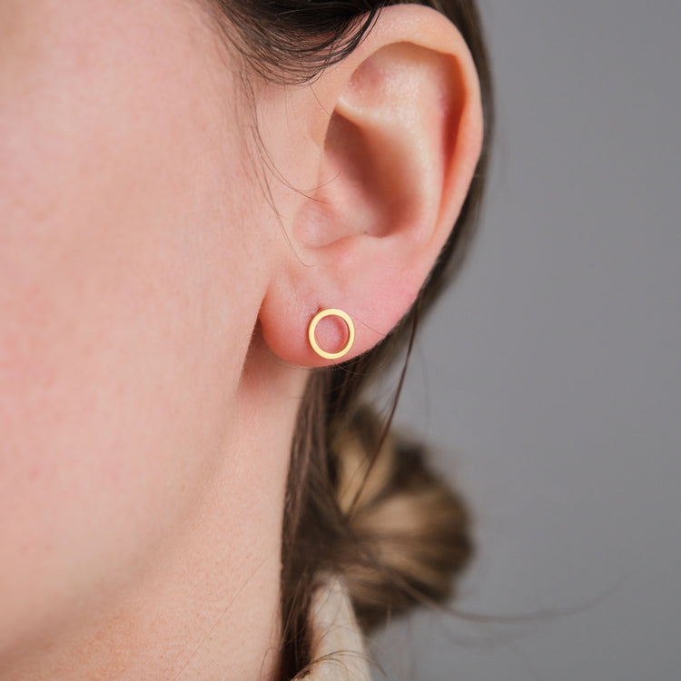 Open Circle Stud Earrings