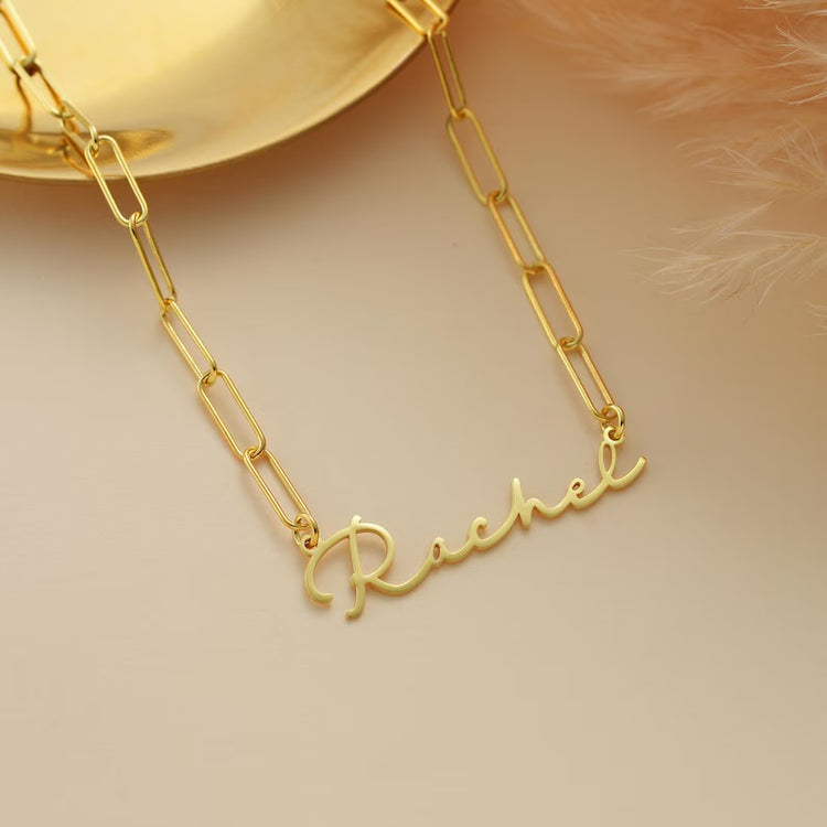 Custom Name Necklace with Link Chains