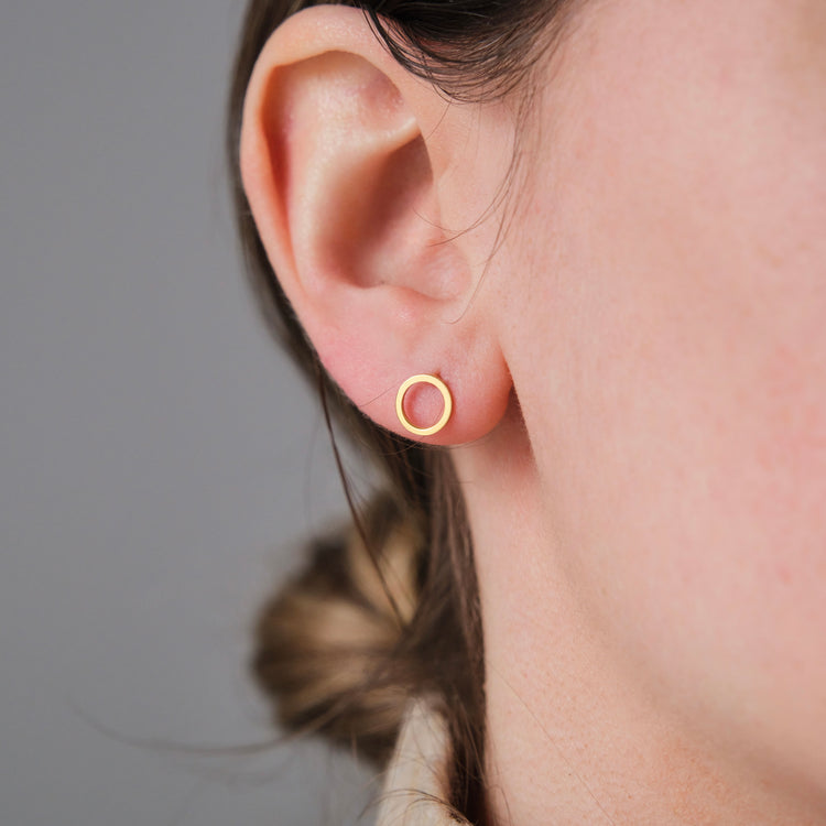 Open Circle Stud Earrings