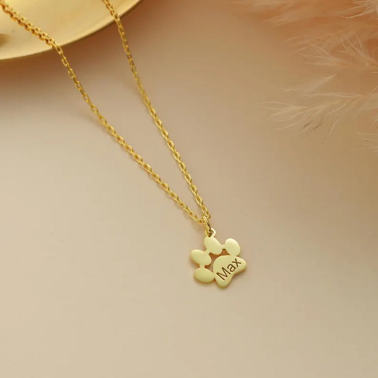 Custom Paw Print Necklace