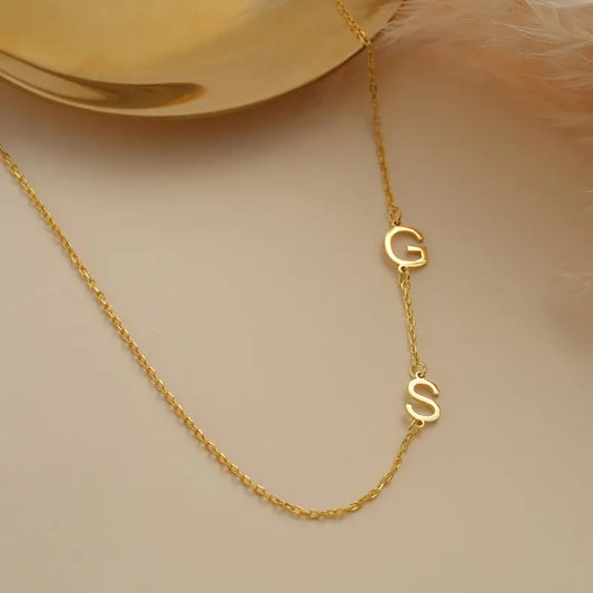 Sideways Initial Necklaces