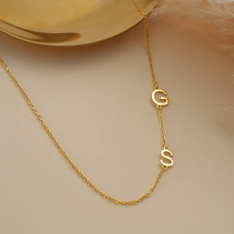 Sideways Initial Necklace